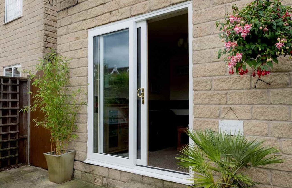 White uPVC sliding patio door