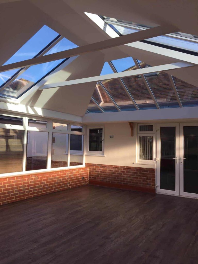 Interior view of a white uPVC conservatory