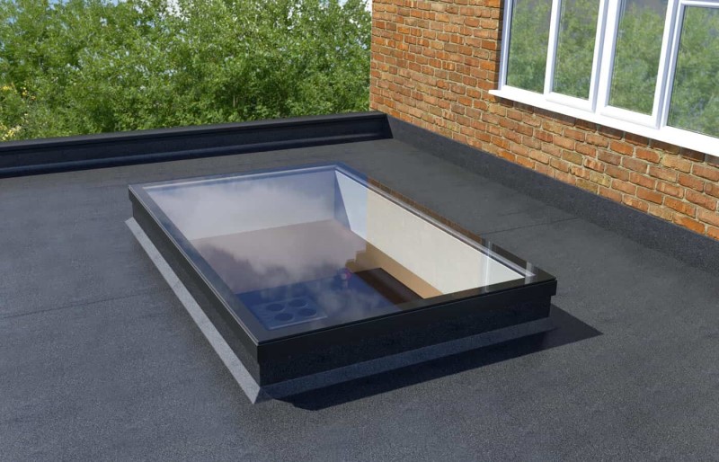 Black uPVC flat roof light